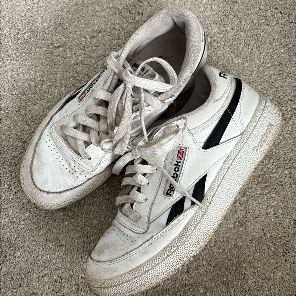 Reebok Classic White and Black Shoes